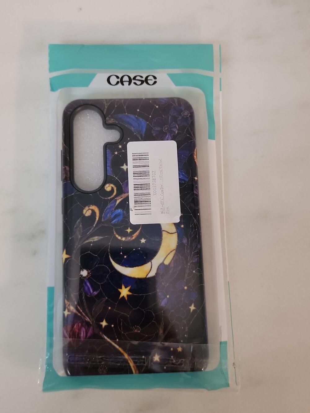 Phone Case for Samsung Galaxy S25 FE black with stars and Moon decorative cover